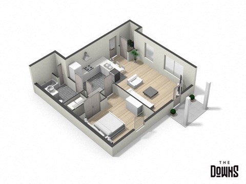 Carriage Walk Apartments 754sq ft floor plan